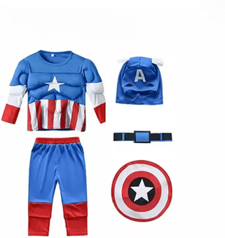 Inspire Essentials Kids Superhero Muscle Costume Set With Mask, Cloak & Padded Suit l b