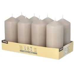 Papstar 8er-Pack Stumpenkerzen 10 cm mehrfarbig, 10 cm