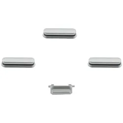 Tasten-Set (Lautstärke+ - , Lautlos, Power), passend für iPhone 6S Plus, silber