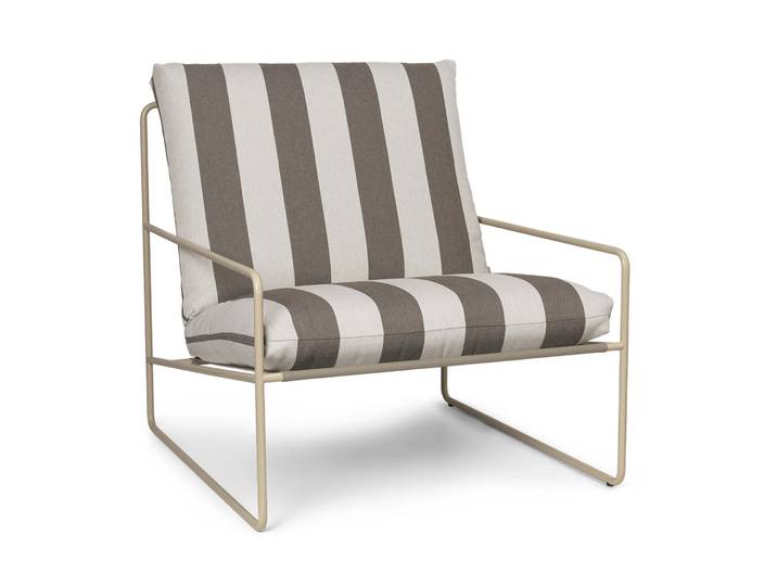 Ferm Living Fauteuil Desert Cash stripe-chocolate