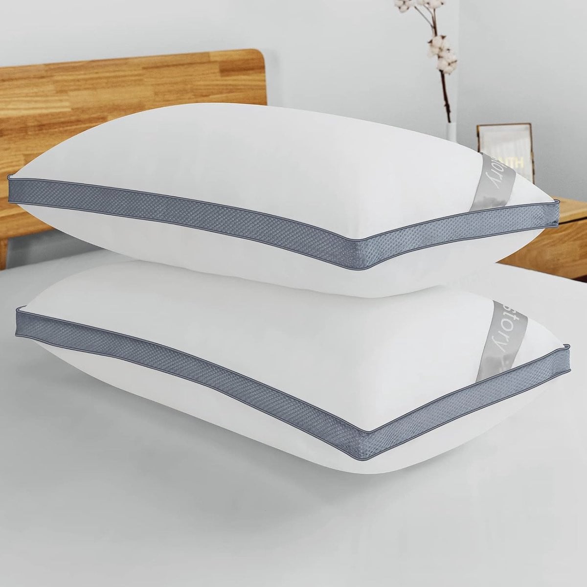 Luxe Bedkussens 2 Stuks voor Zacht en Ondersteunend Slaapcomfort, Ademend en Wasbaar