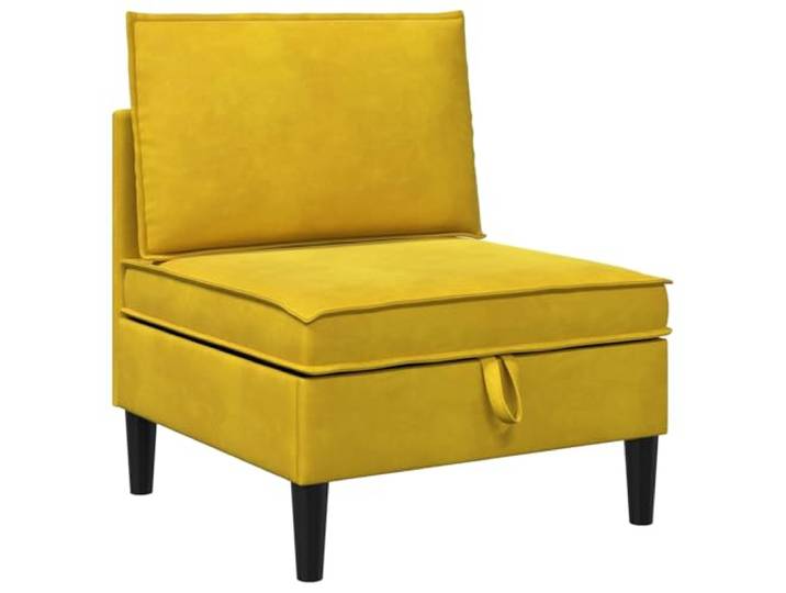 Makastle Mittels Sofa Couch mit Stauraum Gelb Samt