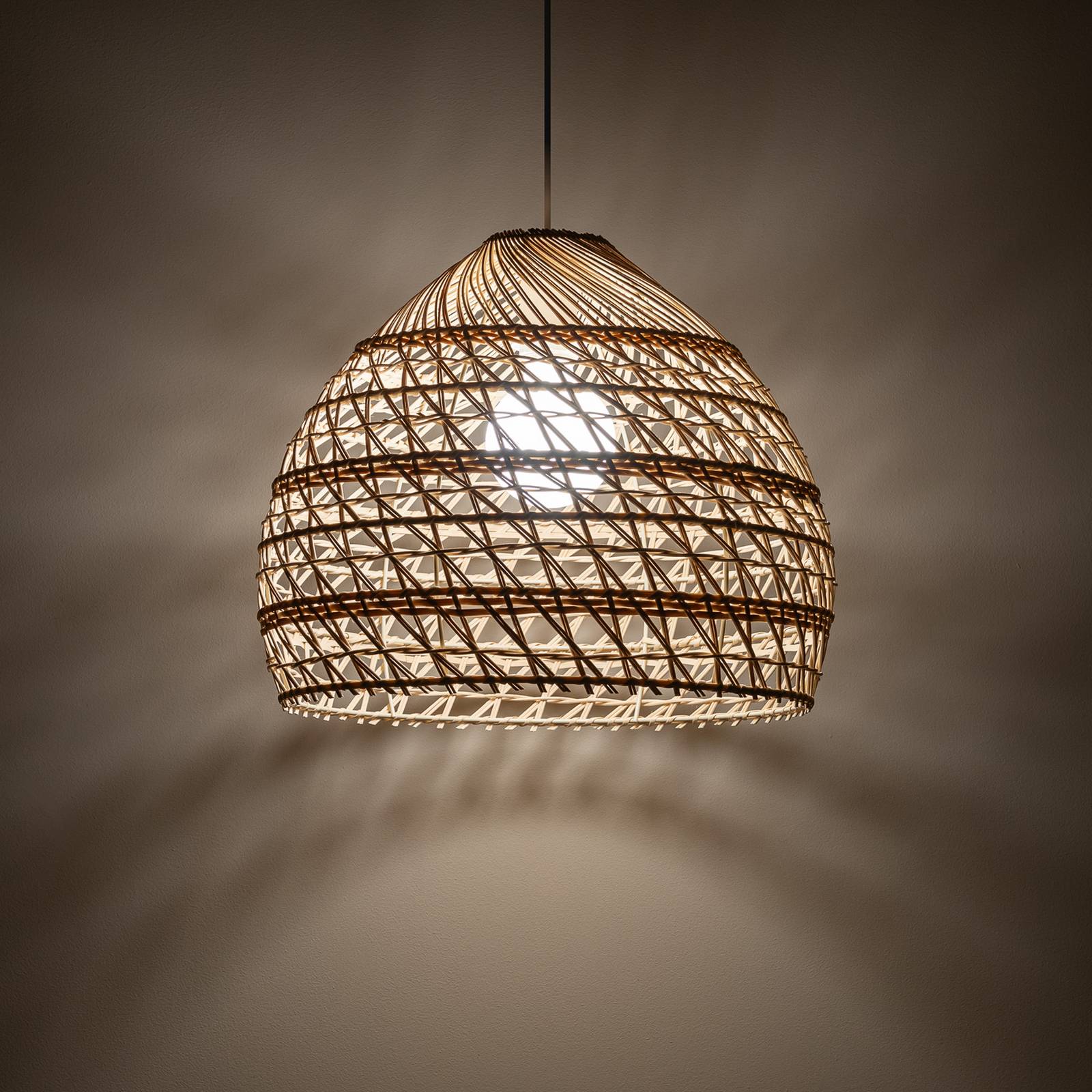 Hängelampe BOHO Nowodvorski Lighting, dimmbar, Holz hell, für Wohn- / Esszimmer, Holz, Pendelleuchte