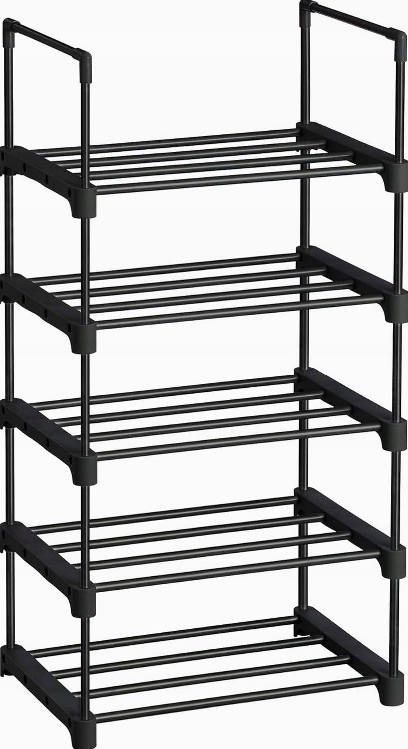 Metalen Schoenenrek met 5 Niveaus - Zwart