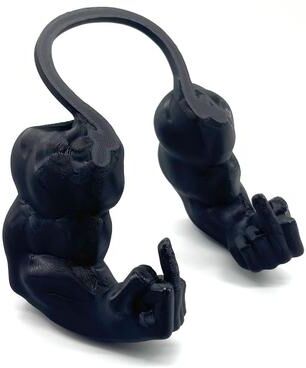 Shop Station Funny Cat Muscle Arms Printed Pet Accessories & Cosplay Costume Prop black