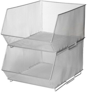 ybmhome Mesh Stacking Bin Silver Storage Containers Pantry Organizers Great