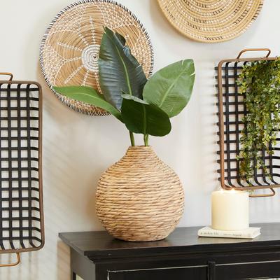 ARCILLA ELEMENTAL Brown Seagrass Handmade Woven Vase