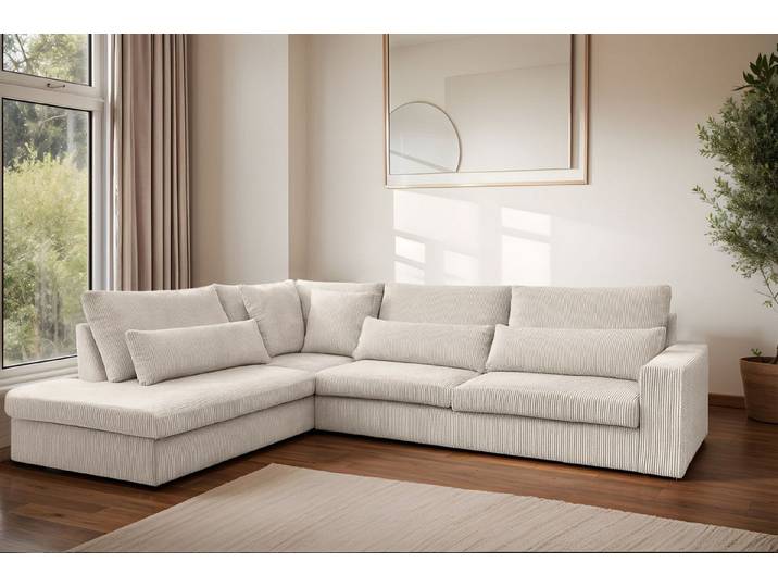 Kaiser Möbel Ecksofa SVEN in L-Form für das Wohnzimmer, Stoff Poso, Freistehend Hohe Scheuerfestigkeit Haustierfreundlich