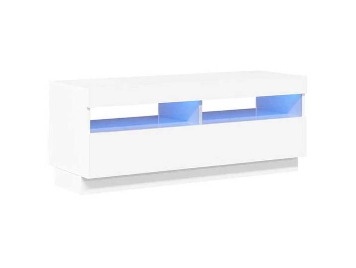 BEST Meuble TV - Armoire de Télévision - console de jeu - éclairage LED inclus - blanc brillant 100 x 35 x 40 cm Nov483388