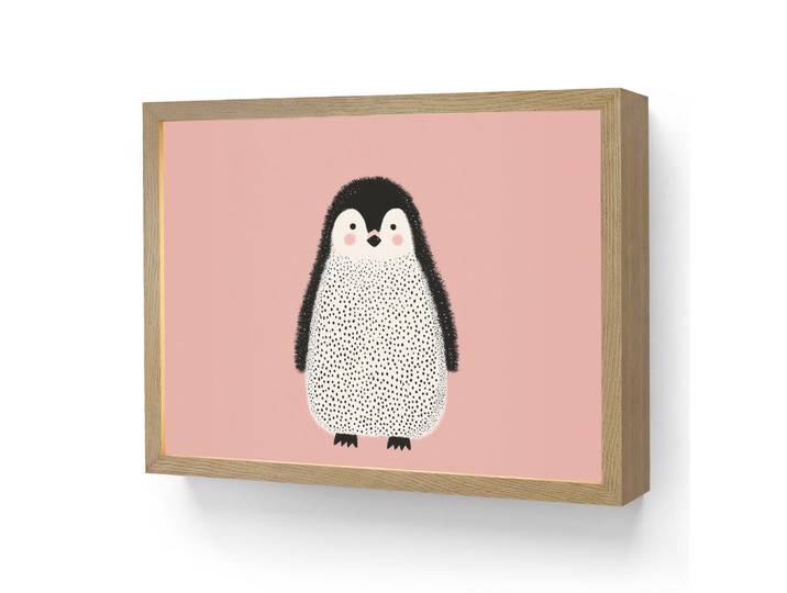 OnlyWow Nachttischlampe MIT Akku Pinguin - Punkte - Minimalistisch - Rosa 40x30 cm, Rechteckig, LED integrated, 40x30x8 cm, Lampen & Leuchten, Innenbeleuchtung, Nachtlichter