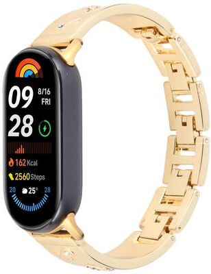 Inspired Deals Diamond Quick Release Metal Watch Band Adjustable Chain Bracelet Strap For Smartwatches gold