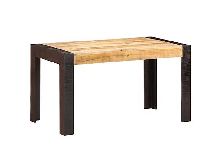Fisinber Esstisch Raues Mango Massivholz 140x70x76 cm Küchentisch Rustikaler Holztisch aus massiver Mangosäule für Küche und Esszimmer mit einzigartiger Naturmaserung.