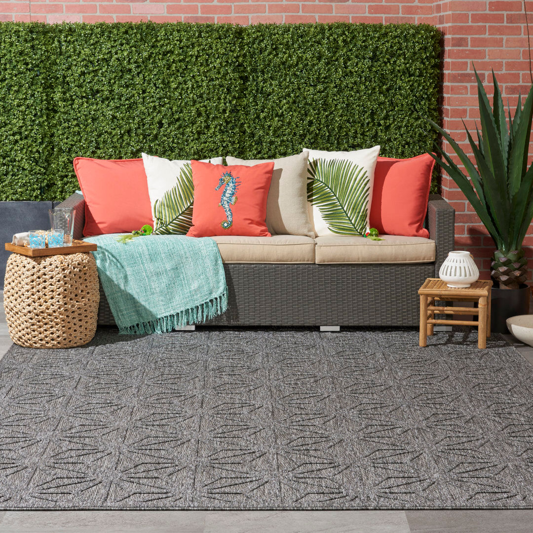 Longweave Cozumel Geometric Area Rug Gray Rectangle 160 x 221cm