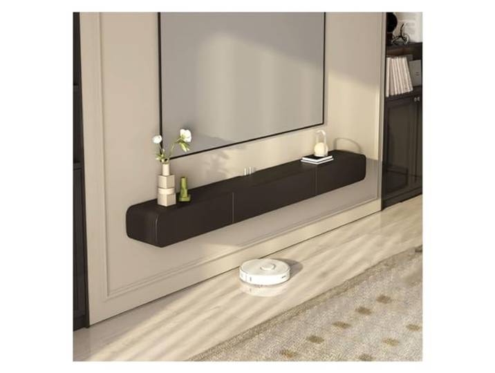 DFHS46JK Multimedia-Möbel Schwebender TV-Wandschrank aus Holz mit Medienaufbewahrung für das Wohnzimmer(Schwarz,Klein)