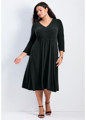 Plus Size Women's Laid Back Knit Dress by Avenue in Black (Size 18)