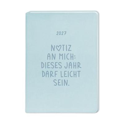 Terminplaner Lederlook 2027 Hellblau