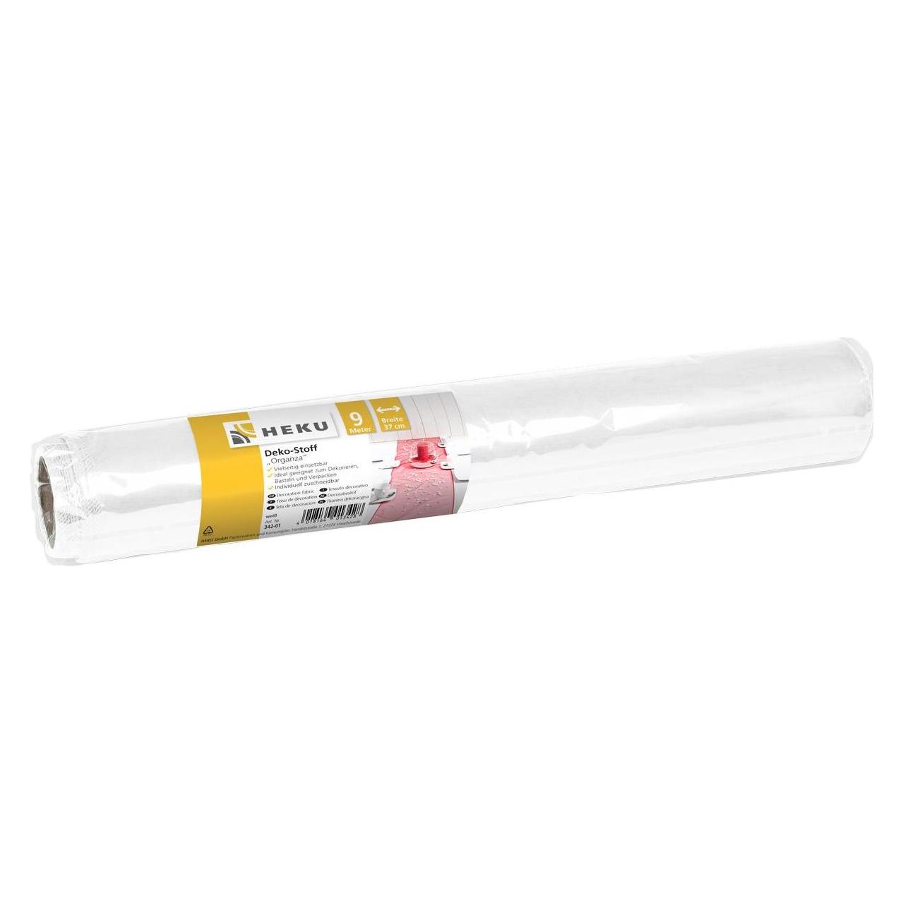 Heku Dekostoff Organza weiss (900 x 37 cm) (342-01)