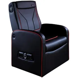 X Rocker Shift Luxe Junior 2.1 Ottoman Gaming-Sessel mit Stereo-Lautsprechersystem und Subwoofer - schwarz/rot