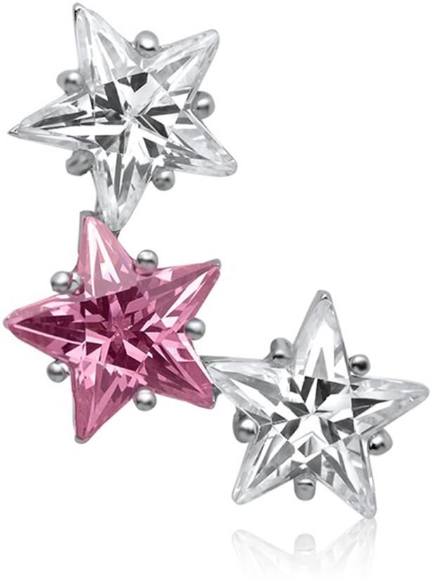 Unique Modischer Sternen Anhänger 925 Silber rosa