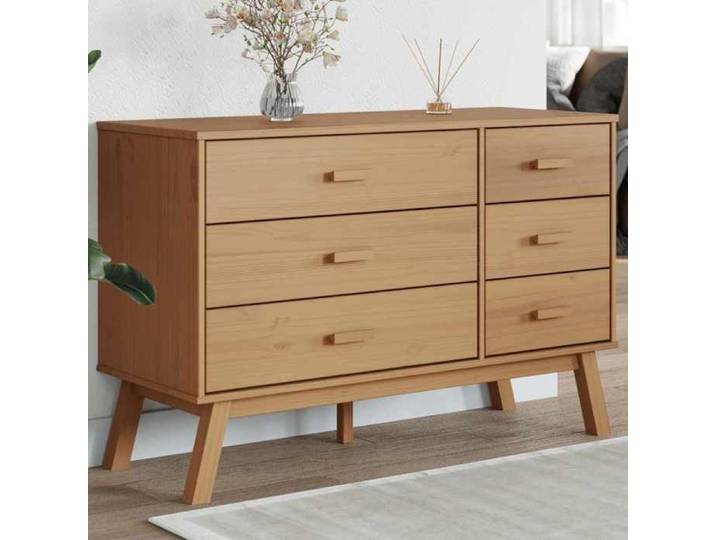 Vintage Buffet à tiroirs - Brun - Armoire à tiroirs OLDEN marron - bois de pin solide _003166813