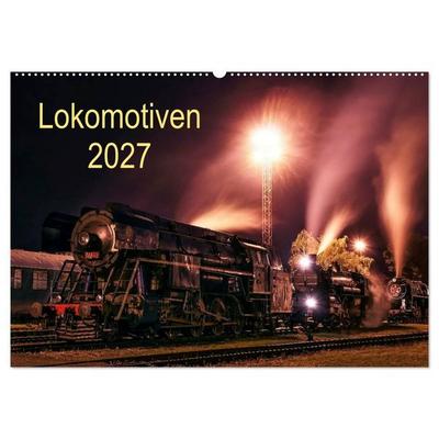Lokomotiven 2027 (Wandkalender 2027 DIN A2 quer), CALVENDO Monatskalender