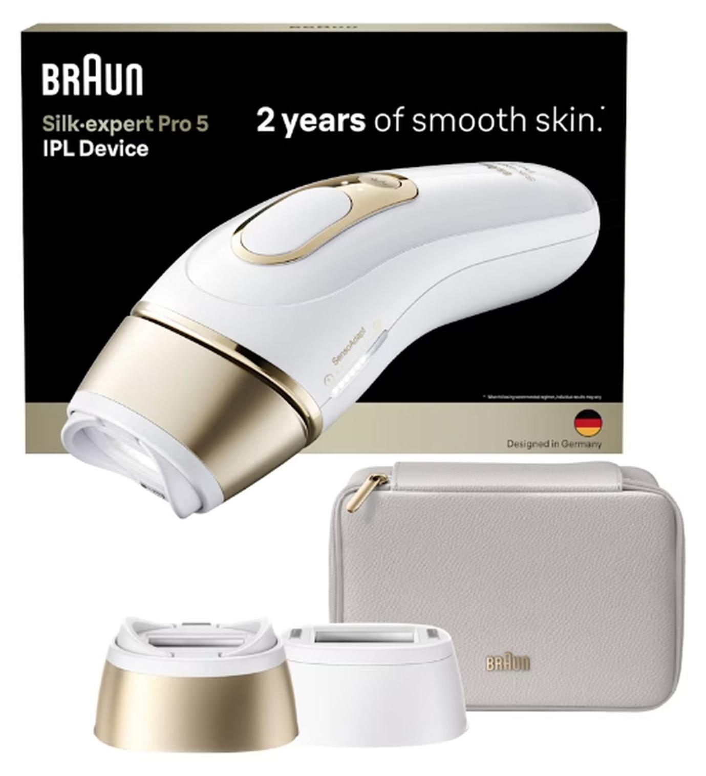 Braun Silk-expert Pro PL5210 IPL, Lichtimpulstechnologie (IPL), Gold, Weiß, AC, 100 - 240 V, 50/60 Hz, 70 mm