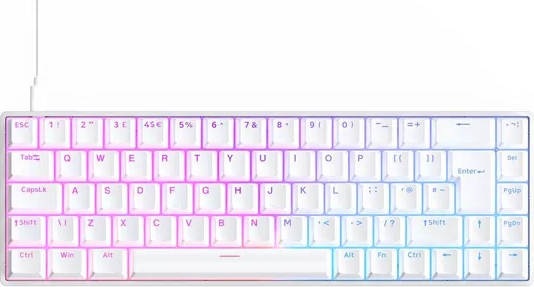 NOS C800 Mini Magnetic 65 RGB Gaming Keyboard - White, New