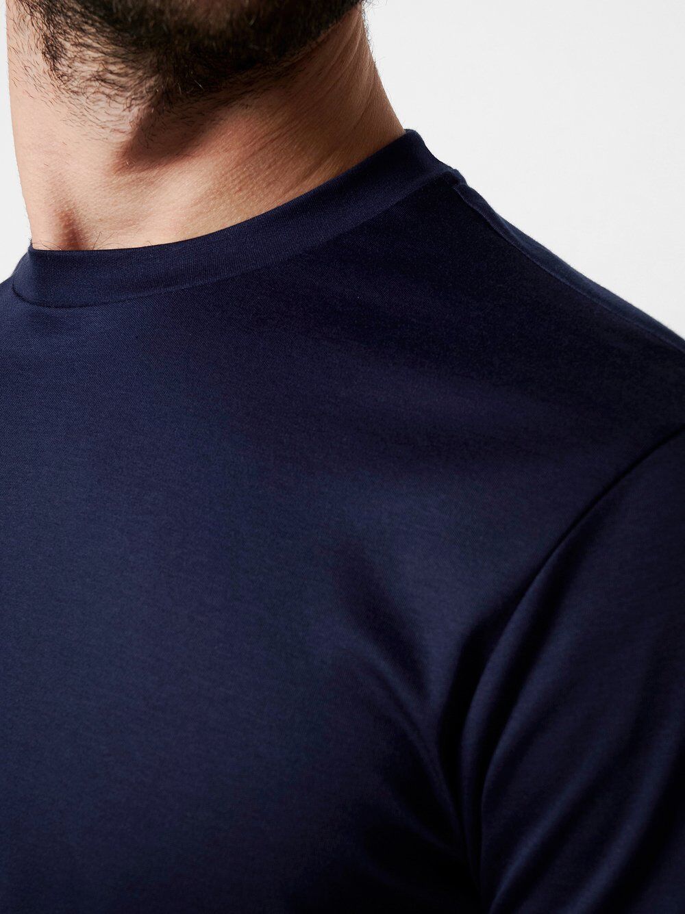 T-Shirt DESOTO "Jersey T-Shirt Rundhalsausschnitt halbarm", Herren, Gr. XXL, blau (solid navy), Jersey, Obermaterial: 100% Baumwolle, unifarben, slim fit normal, Rundhals, eingesetzt abgesteppte Kante, Shirts T-Shirt, Mit Rundhalsausschnitt, Strech-Qualit