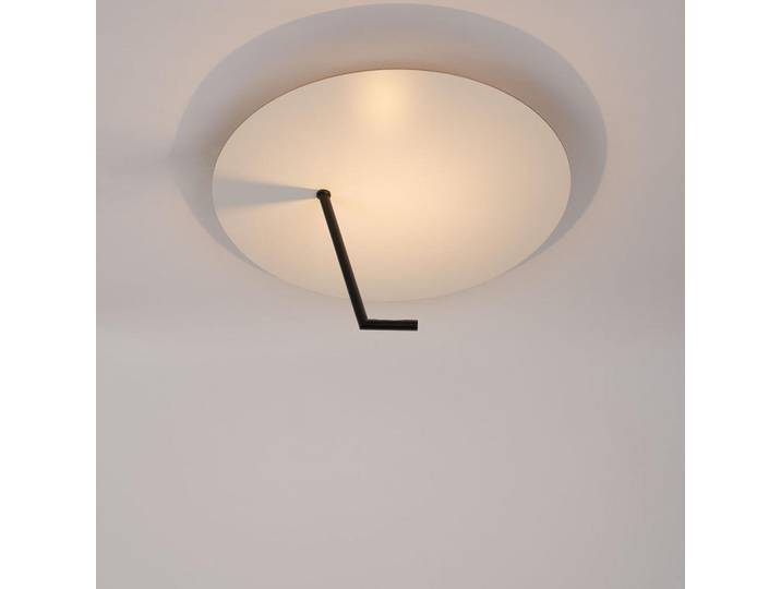 s.luce Led-Wand-/Deckenlampe Hook Weiß Ø 45cm, Metall, Rund,Rund, LED integrated, 45x25x45 cm, Lampen & Leuchten, LED Beleuchtung, LED-Deckenleuchten