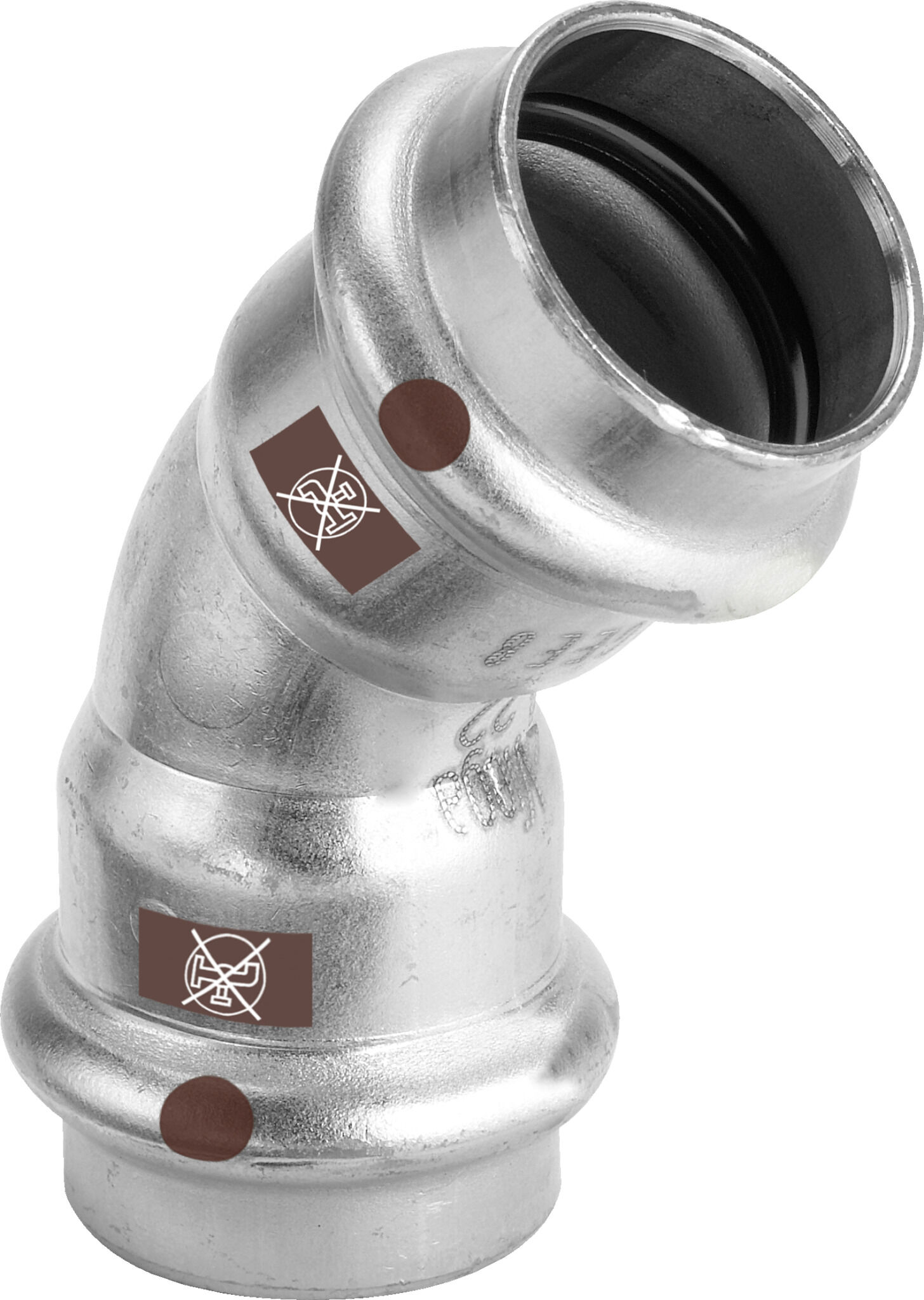 Viega Temponox Coudes 809843 15 mm, 45 degrés, acier, antirouille, SC-Contur