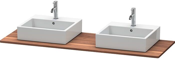 Duravit XSquare Massivholzkonsole XS064HB7777 160x55cm, mit zwei Ausschnitten, Amerikanisch Nussbaum