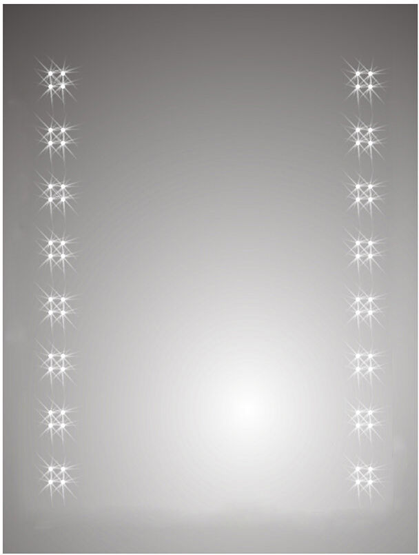 iBathUK Celeste Wall Mounted LED Illuminated Bathroom Mirror, Modern Mirror with Backlit Light Sensor and Demister, 500 x 700mm Silver 700mm H