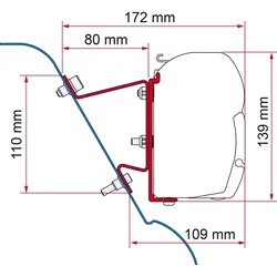 Fiamma Kit Mercedes Sprinter H3 VW Crafter H3 Markisenadapter für F45 Ersatzteilnummer 98655-591