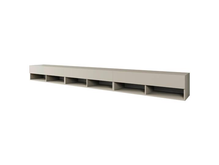 P & B Lowboard A300, Beige, Kaschmir, Kunststoff, 6 Fächer, kaltweiß, 300x30x31 cm, Fsc, stehend, hängend, Beleuchtung, Wohnzimmer, Wohnwände, Lowboards, Lowboards stehend