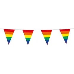Regenbogen Wimpelkette 10m Pride LGBTQ bunt