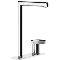 Gessi Anello, Waschtisch-Einhebelmischer, separater Auslauf, auf Platte montiert, Auslauf Höhe 253 mm x Ausladung 160 mm, ohne Ablaufgarnitur, 63316149, Farbe: Finox Optik