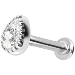 14 Karat Gold Labret mit Innengewinde MOISSANIT-TROPFEN