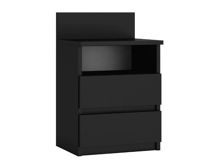 Table de chevet Topeshop M1 NOIR MAT\, 2 tiroirs\, noire