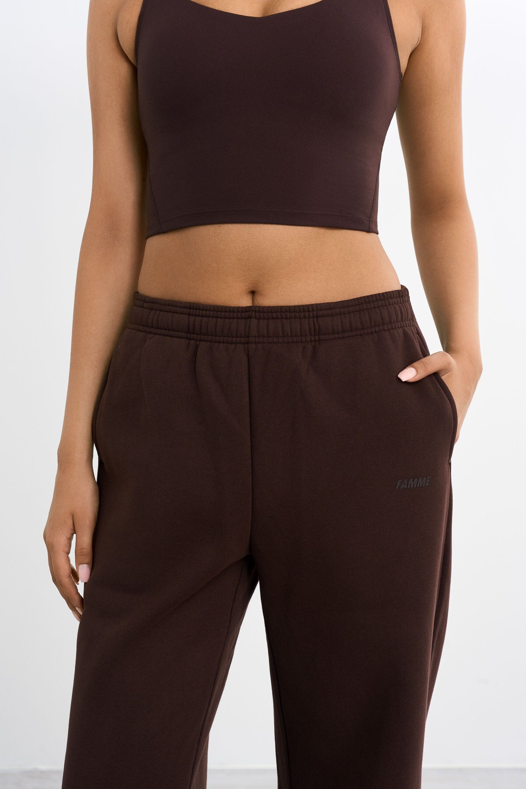 FAMME Straight Leg Sweatpants Grey L