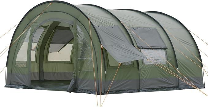 Zelt Relax6 für 6 Personen | Variables Tunnelzelt mit großem Vorraum, 5000 mm Wassersäule | Abtrennbare Schlafkabine | Gruppenzelt, Campingzelt, Familienzelt