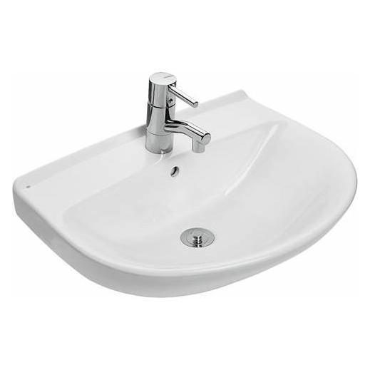 Geberit IFØ Cera-Waschtisch 57 cm mit Hahnloch, Überlaufloch und erhöhtem hinteren Rand, auf Stützen zu mont (IF-23220)