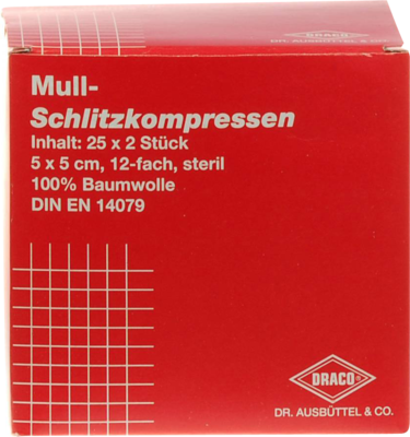 Dr. Ausbüttel GmbH & Co. KG SCHLITZKOMPRESSEN Mull 5x5 cm steril 12fach 25X2 St 00816204