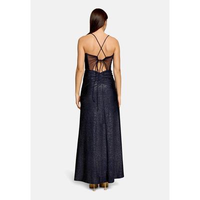 Abendkleid VERA MONT "Damen im Glitzer-Look", Damen, Gr. 42, Normalgrößen, blau (dunkelblau, dunkelblau), Obermaterial: 81% Polyamid, 19% Elasthan. Besatz: 100% Polyamid. Futter: 100% Polyester, figurbetont lang, Kleider Abendkleid