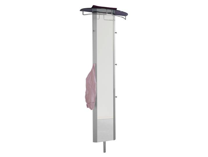 Moderano Garderobenpaneel, Alufarben, Metall, Glas, 63x192x26 cm, Aufhängemöglichkeit, Hutablage, Garderobe, Garderoben-Sets & Garderoben-Serien, Garderoben-Serien