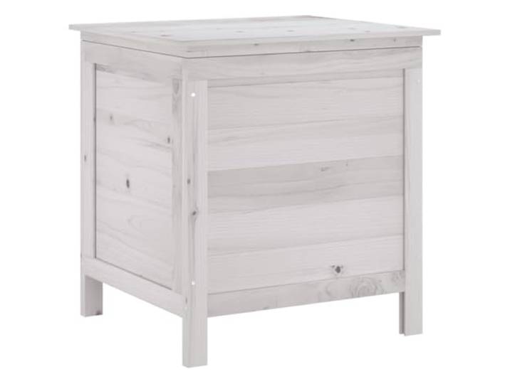 vidaXL Boîte de rangement de jardin blanc bois massif de sapin