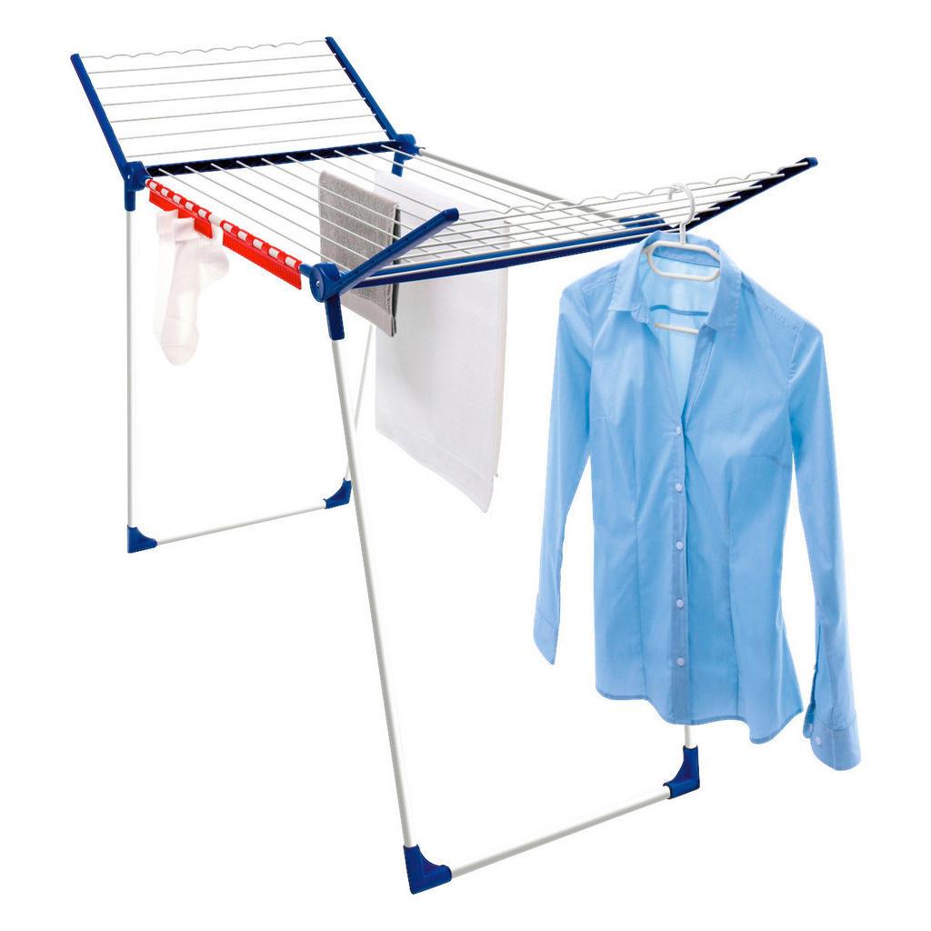 Leifheit Standtrockner , Blau, Weiss , Metall , 66.5x87x167 cm , klappbar , Haushalt & Reinigung, Wäschepflege, Wäscheständer