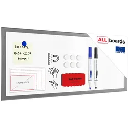 ALLBoards Magnetisches Whiteboard 30x70cm, SILBER