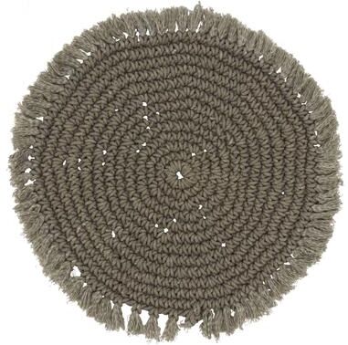 Saro Lifestyle Cotton Macrame Round Placemats (Set of 4)