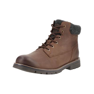 Schnürstiefelette BUGATTI "bugatti Stiefelette Leder", Herren, Gr. 47, dunkelbraun, Leder, Schuhe Schnürstiefelette