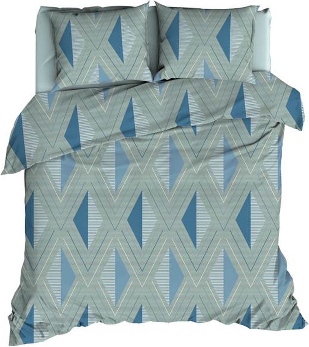 Satin d'Or Izumi Dekbedovertrek Tweepersoons Blauw/Groen 200 x 220 cm met 2 slopen
